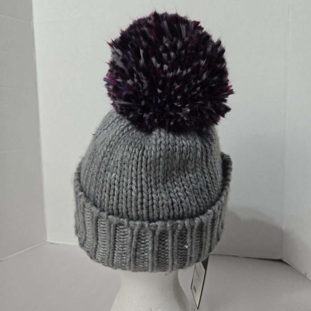 NWT FRAAS Pom Space Hat Grey Fleece Lined Knit Beanie Multi Color Pom #1667 - Picture 4 of 8